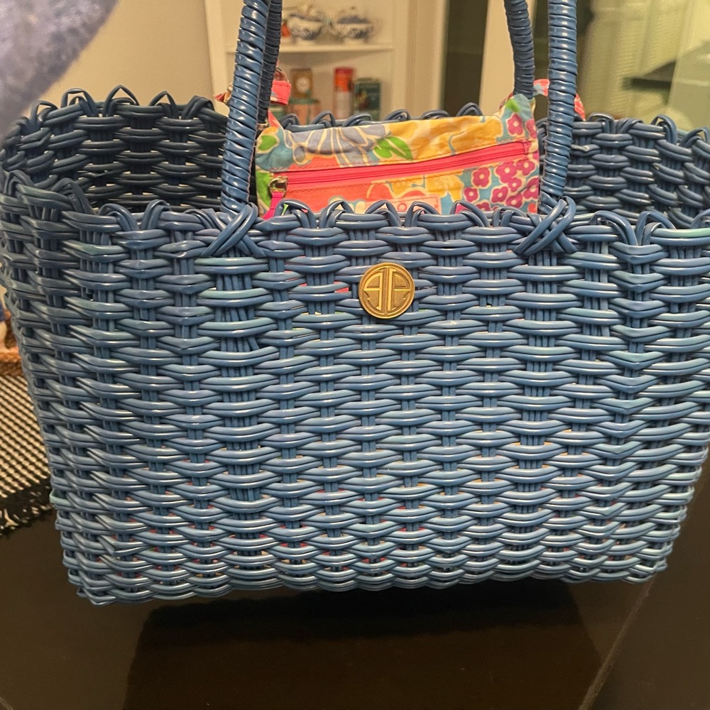 Lilly Pulitzer Blue Woven Tote - Picture 6 of 8